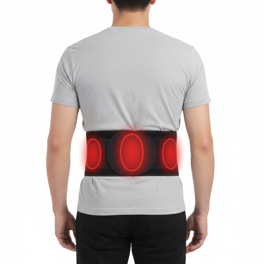 Homme avec ceinture chauffante - vue de dos